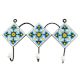 Turquoise Ceramic Floral Tile Hook